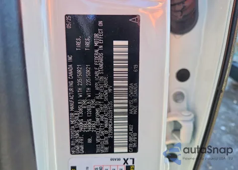 2025 Lexus Rx 350H Base z USA, uszkodzony, nr VIN 2T2BBMCA4SC091535